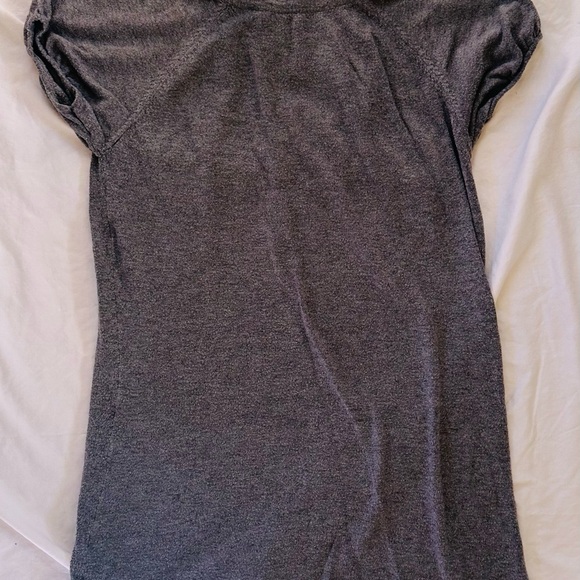Olivia Sky Sz L Gray Puff Sleeve Women's Top - Picture 2 of 6